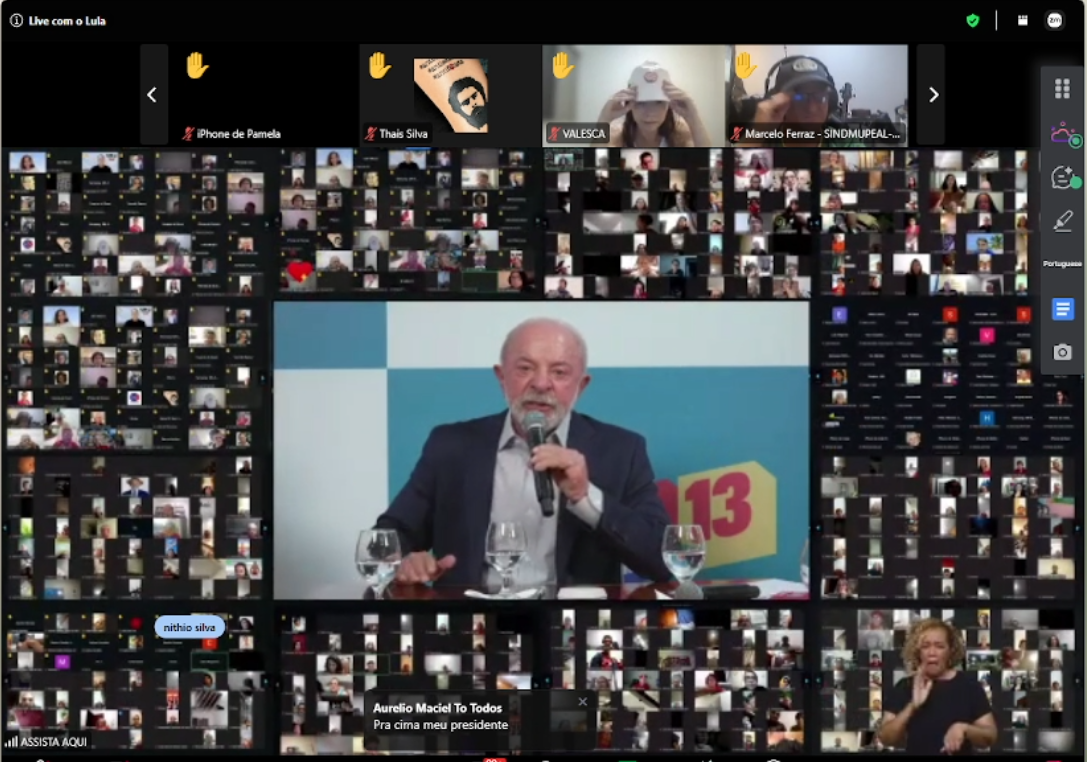 Lula participa de live após o Dia 13: “a força dessa militância foi às ruas hoje”