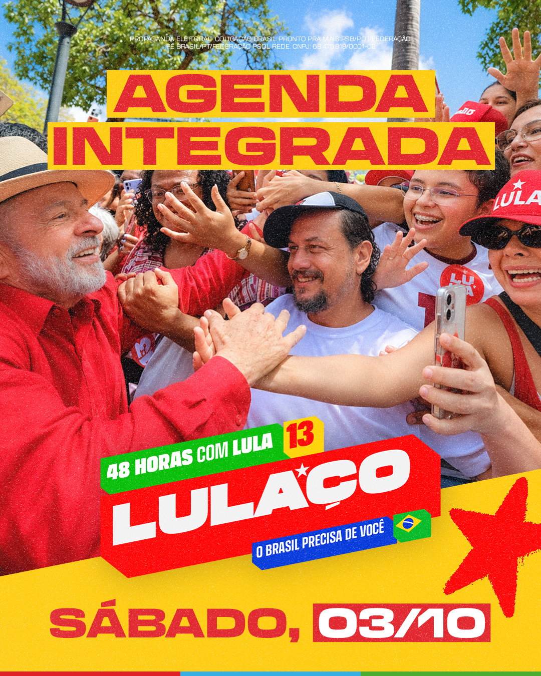 48h com Lula 13: confira a agenda integrada deste sábado (3)